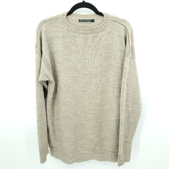 WooLovers 100% British Wool Crewneck Sweater L Tan - Picture 1 of 16